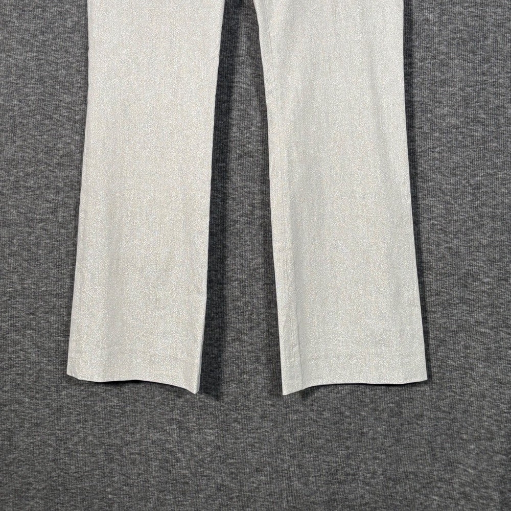 L'Autre Chose Metallic Silver Shimmer Flare Pants Womens US 4 IT 40 - Picture 4 of 15